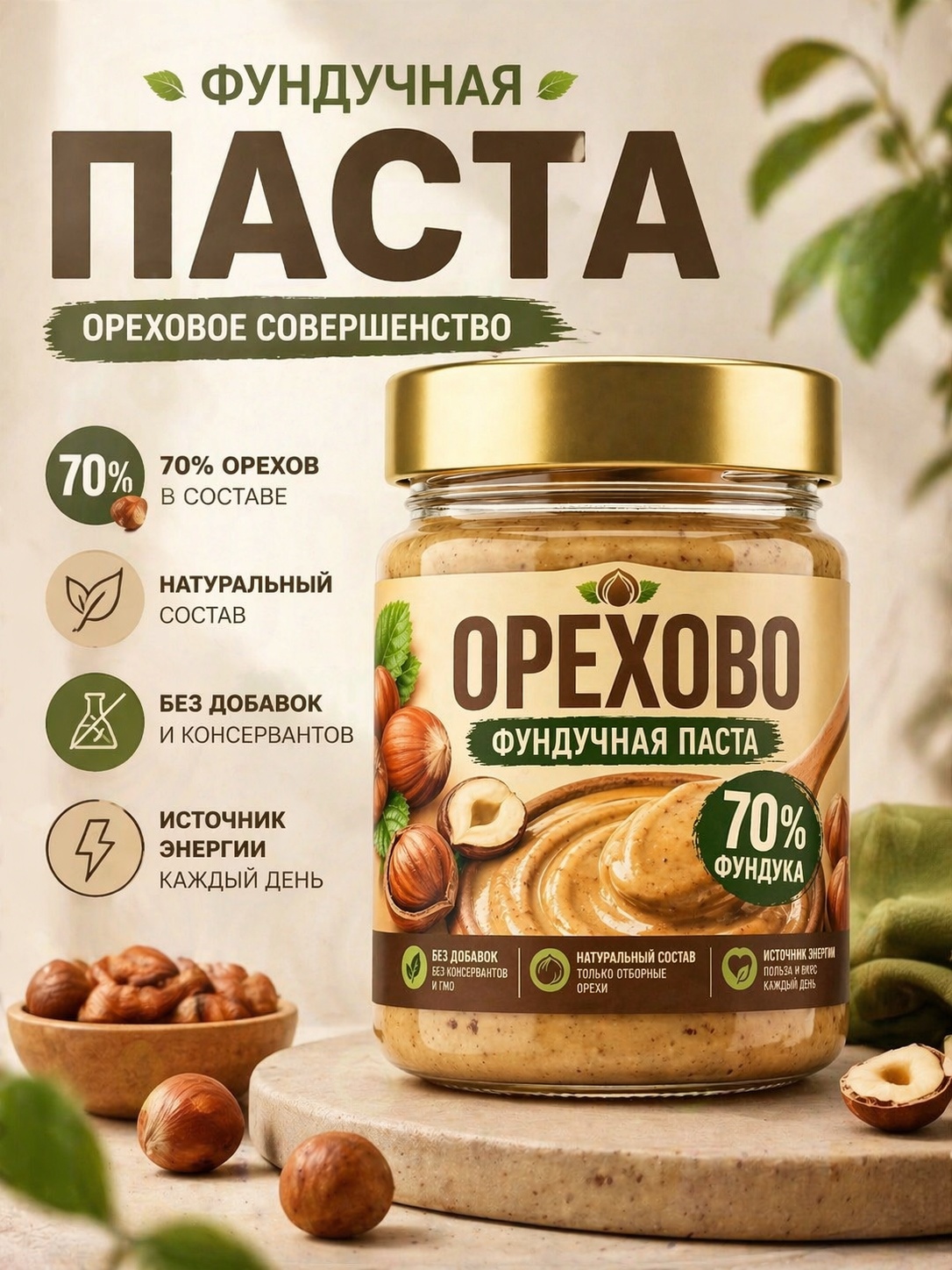 Фундучная паста «Орехово»